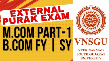 External Form For M.com and B.com | VNSGU