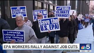 Federal workers rally against job cuts by DOGE
