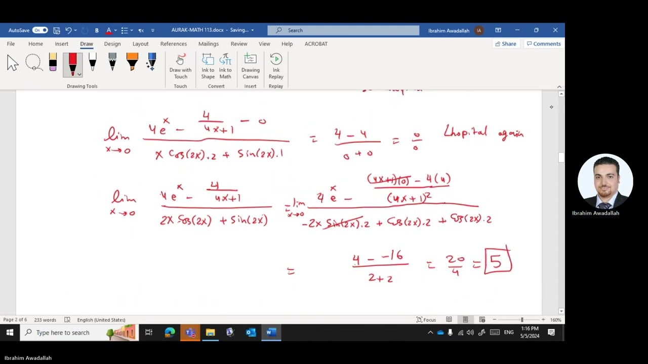 solved sample for final exam Calculus 1-AURAK