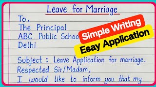 Marriage Leave Application in English | How to Write Marriage Leave Application? | Leave Application