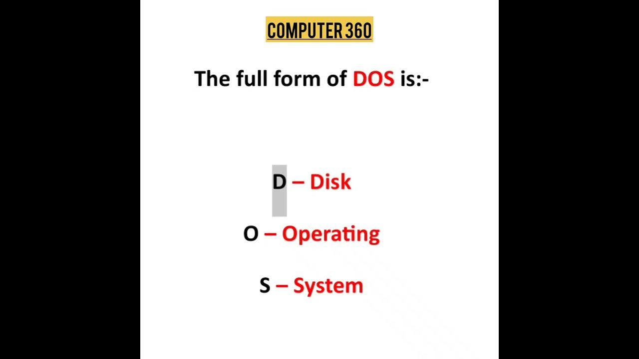 The Full Form Of DOS Is computer computerscience shorts YouTube the-full-form-of-dos-is-computer-computerscience-shorts-youtube