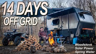 14 Days Living Off Grid in a DIY Travel Trailer  Woodstove, Solar Power, and Spring Water