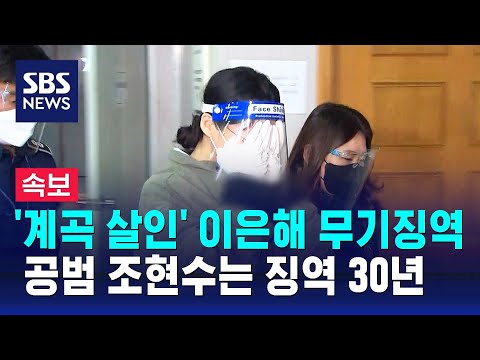 [속보] &amp;#39;계곡 살인&amp;#39; <strong>이은해</strong> 무기징역…공범 조현수는 징역 30년 / SBS
