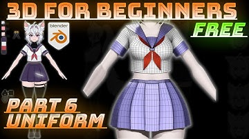 Free 3D Character Course Create Filian or Your Own OC Beginner Tutorial part 6 sailor uniform