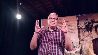 After Solo performance of storytelling as play by his own book.
