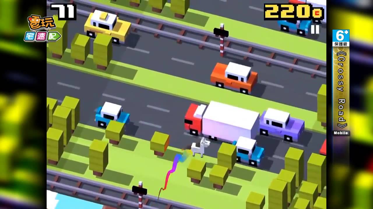 Crossy Road 青蛙過馬路手機終極強化啦 電玩宅速配20141202 Youtube