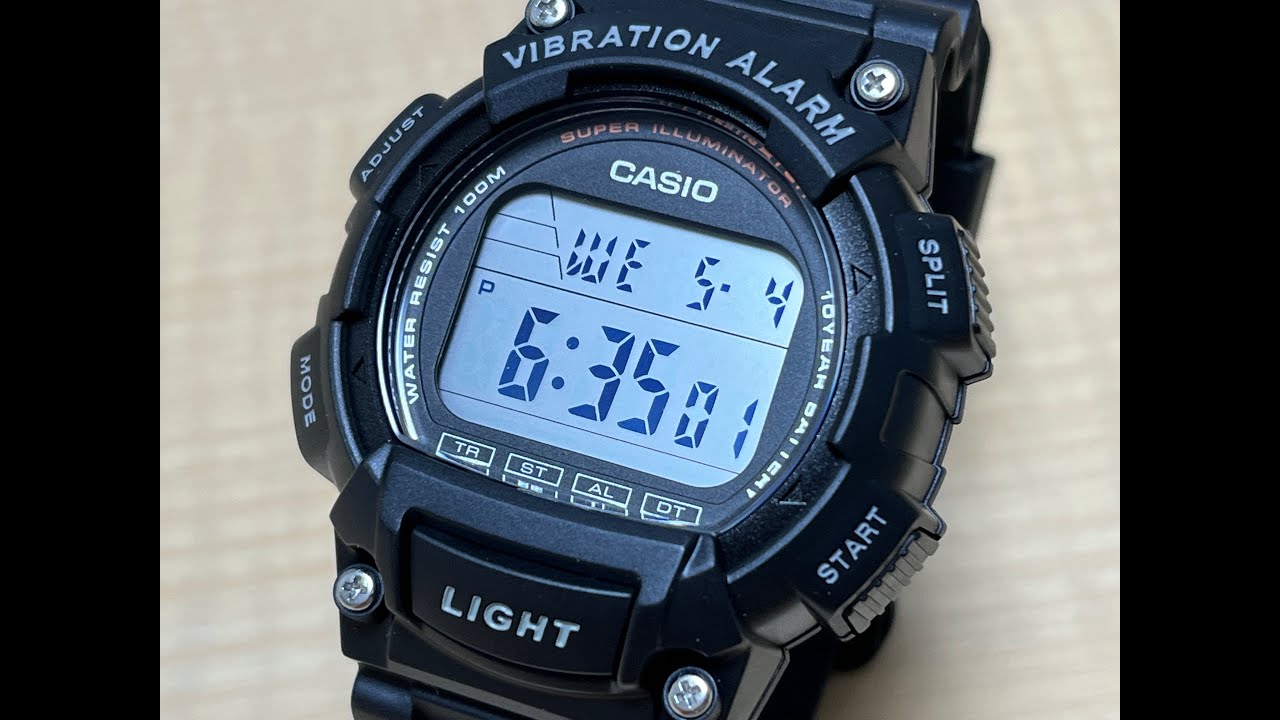 カシオ スタンダードW-736H-1Aレビュー】バックライトの反転シルバーが