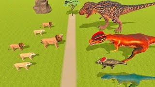 Wild Lion vs Dinosaur : Animal Battle Simulator lion wala game play video dinosaur game tiger fight screenshot 5