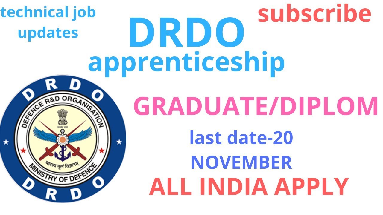 DRDO Recruitment 2019 / B.tech/diploma  apprenticeship