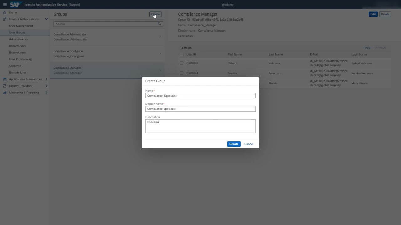 Creating and Assigning User Groups to Role Collections