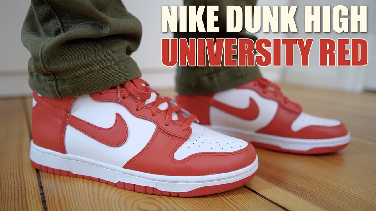 Nike Dunk High Championship White Red On Feet Review - YouTube