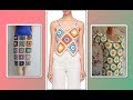 Модели вязания   Квадратик ромбик и цветочек как элемент одежды
