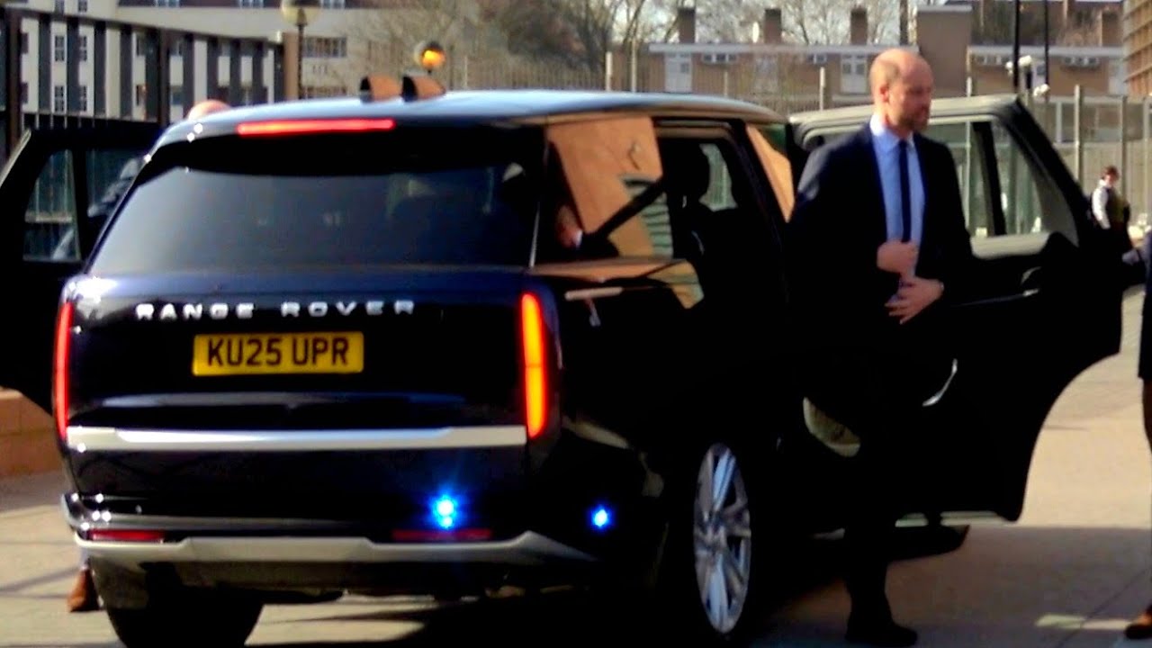 Prince William seen arriving at royal engagements.