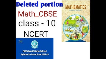Maths Reduced Syllabus Class 10 2023-24 | CBSE Class 10 Syllabus 2024 | Maths Deleted Syllabus 2024