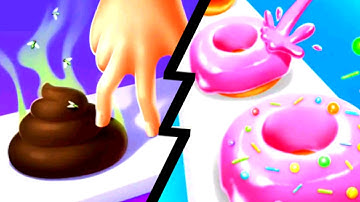 Crushy Fingers, Donut Stack: Run Race 3D, Max Level - All Levels Gameplay (i0S &Android) Walkthrough