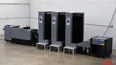 2001 Duplo System 4000 30 Bin Booklet Making System w/ Stitcher, Folder, and Trimmer