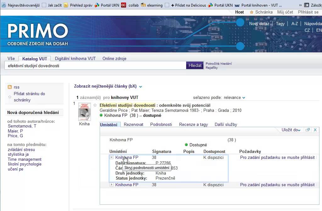Primo knihovní katalog YouTube