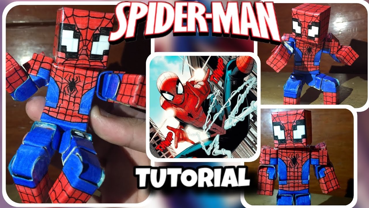 como hacer a SPIDER-MAN Papercraft Minecraft Figura articulable Hombre Araña