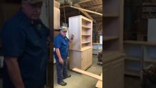 Working on concealed gun cabinet in the shop.