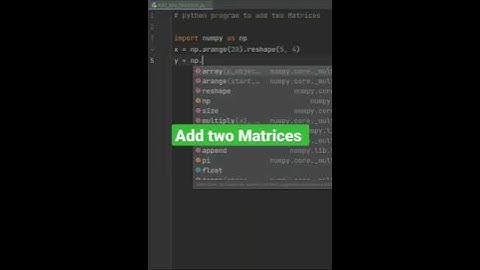 python program to add two matrices