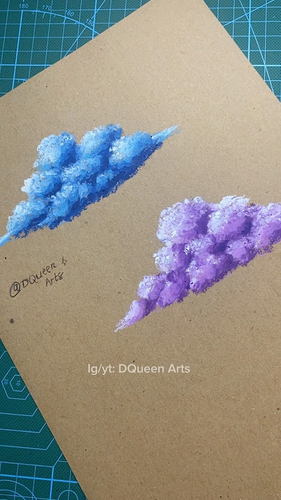 How to draw clouds using Oil Pastel ☁️ #art #drawing #drawingtutorial #howtodraw #dqueenarts