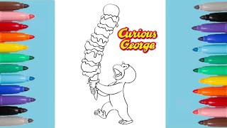 Curious George's Ice Cream Treat Coloring Page 🍦🎨