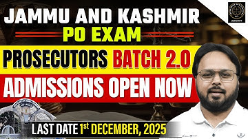 Jammu and Kashmir Prosecuting Officer Exam 2025| PROSECUTORS BATCH 2.0 | MASTERPLAN | DLC