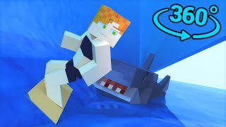 Surfing Minecraft 360/VR || Shark Attack