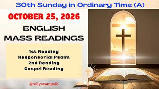 October 25, 2026 English Mass Readings | 30th Sunday in Ordinary Time (A)