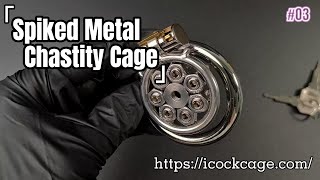 FLAT CHASTITY CAGE SPIKED METAL CATHETER Video