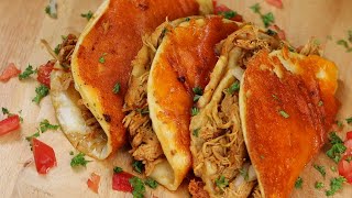 Cheese Crusted Chicken Tacos | Shredded Chicken Taco Recipe image