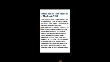 The lost child , Chapter 1 of moments chapter Class 9  INTRO VIDEO👆🏻