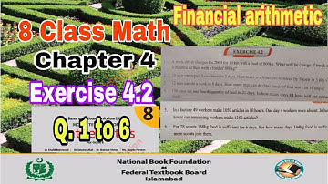 Class 8 Math Chapter 4 Exercise 4.2 | Q. 1 to 6 | financial arithmetic |SNC|NBF| ilmi darasgah