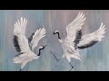 Dancing Cranes Acrylic Painting LIVE Tutorial