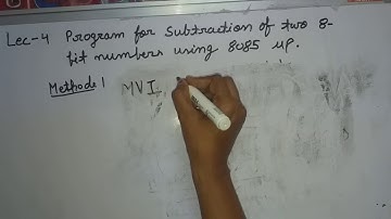 subtraction program  of two 8 bit numbers using 8085microprocessor, simple 8085 subtraction program