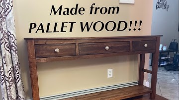 Modern 3 Drawer Console Table / Pallet Wood Furniture, Wood Working Project