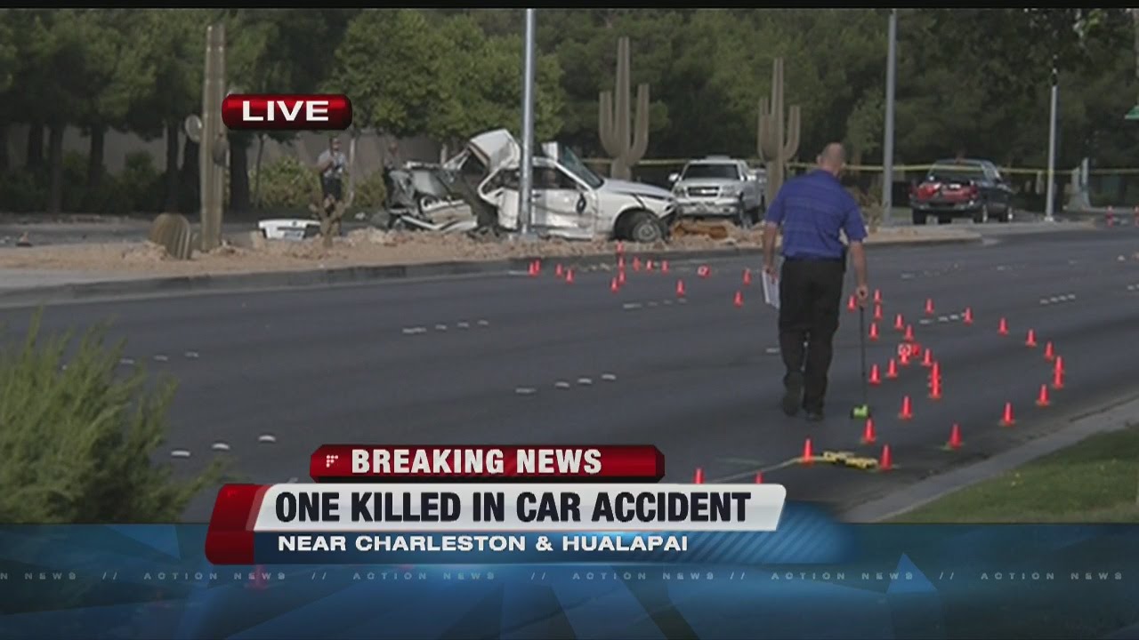 Driver dies after crashing into pole near Charleston and Hualapai - YouTube