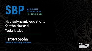SBP: Hydrodynamic equations for the classical Toda lattice - Herbert Spohn