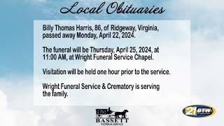 Obits for April 23, 2024