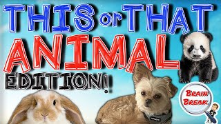 This or That? Animal Edition! | Brain Break | Would You Rather? | Fun Fitness for Kids | GoNoodle