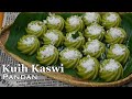 Kuih kaswi pandan yang kenyal tapi lembut harum dan sedap resipi mudah  tanpa santan dan telur