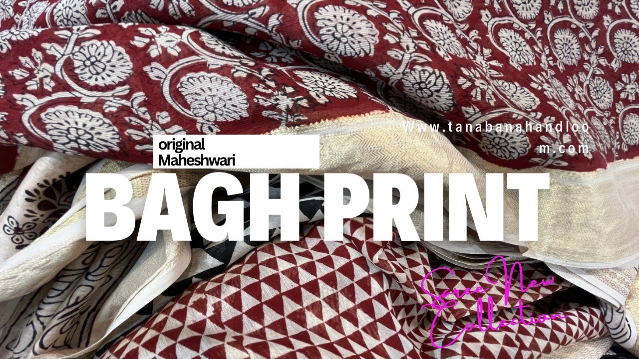 Maheshwari Bagh print Saree  with Vegetable colours नया साड़ी बाग प्रिंट रियल माहेश्वरी पर 