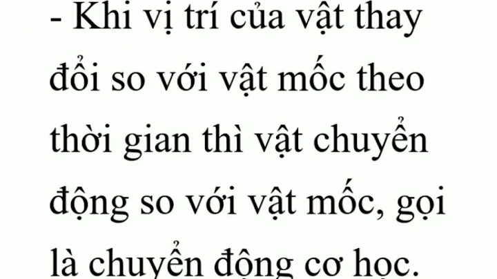 Chuyển động cơ học là gì cho ví dụ