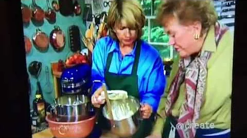 Julia Child and Martha Stewart make frosting