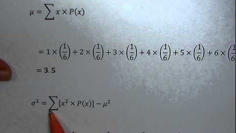 Probability distribution table.Calculate mean, variance and standard deviation