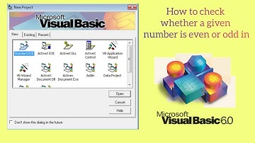 How to check whether a given number is even or odd in visual basic 6.0