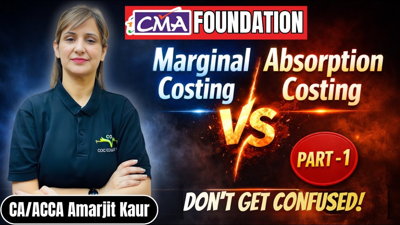 Marginal Costing vs Absorption Costing Explained | Fundamental of Costing | CMA Foundation | Part 1