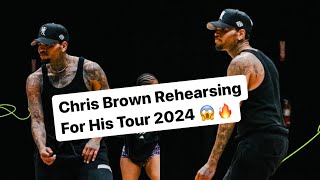 Chris Brown Rehearsing For His Tour 2024 (Look CB's Kids)