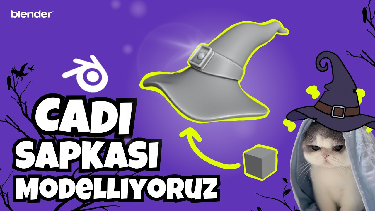 Cadı Şapkası Tasarlıyoruz! #blender3d #blendertutorial