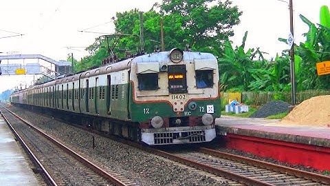 Vintage patrolling special EMU local train quickly accelerating || Eastern railway